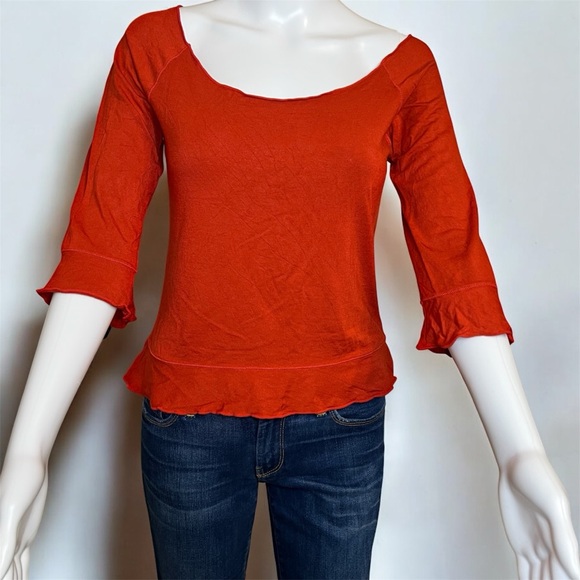 Orange Ruffle Blouse - Picture 2 of 8